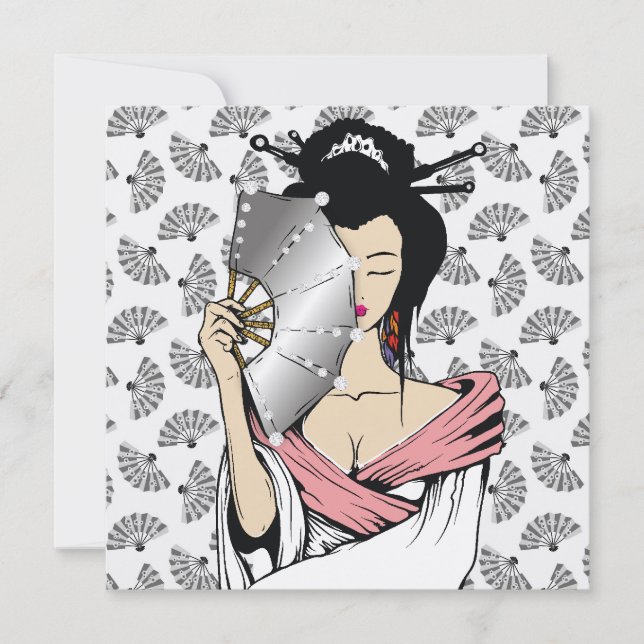 311-Diamond Geisha | Fan Background Invitation (Front)