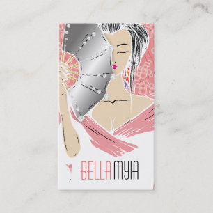 311-Diamond Geisha Peach Business Card