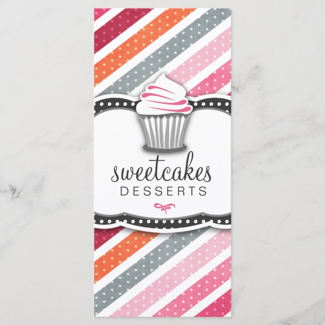 311 Divine Dotted Stripes Cupcakes Menu (Front)