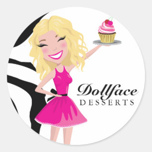 311 Dollface Desserts Blondie Zebra Classic Round Sticker