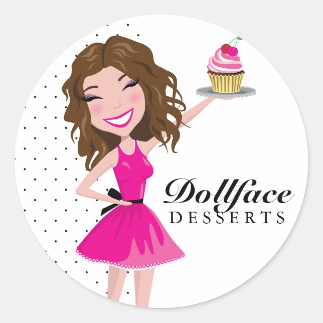 311 Dollface Desserts Brownie Classic Round Sticker (Front)