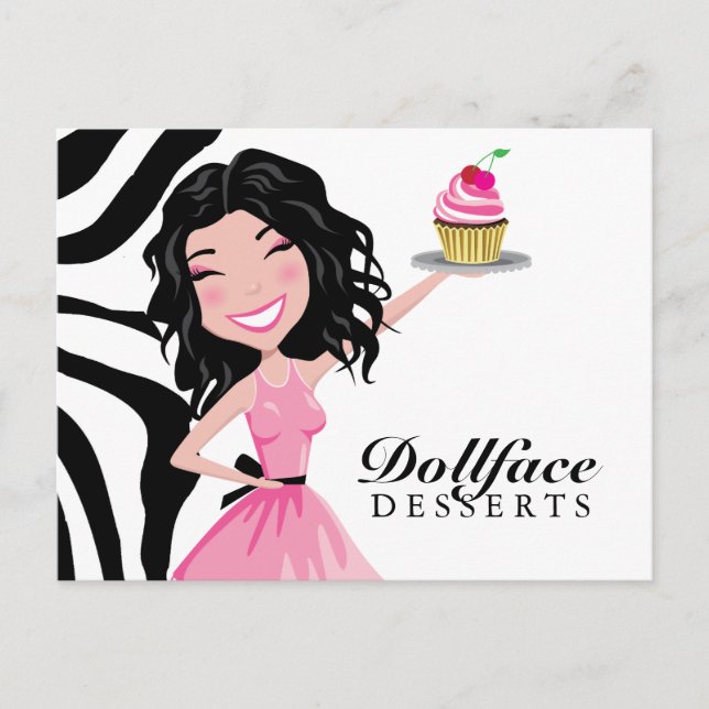 311 Dollface Desserts Kohlie Zebra Postcard (Front)