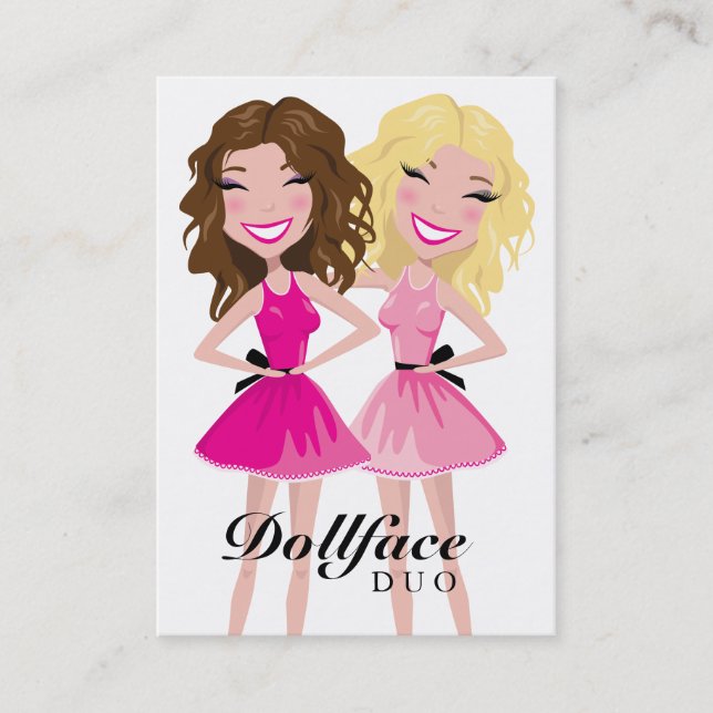 311 Dollface Duo Brunette Blonde Business Card (Front)