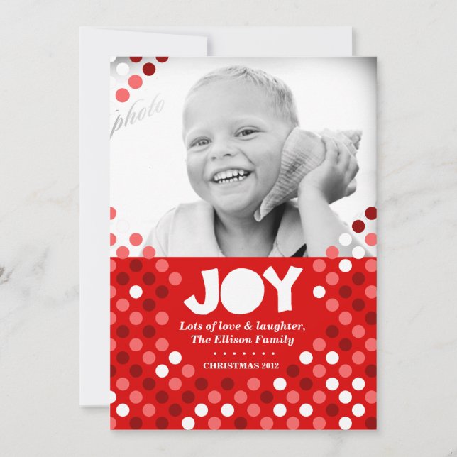 311 Dotted Joy Photo Holiday Card (Front)