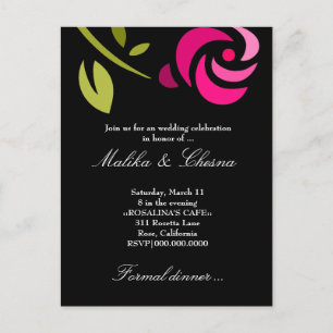 311-ELEGANT PINK ROSE INVITATION