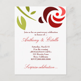 311-ELEGANT ROSE INVITATION POSTCARD