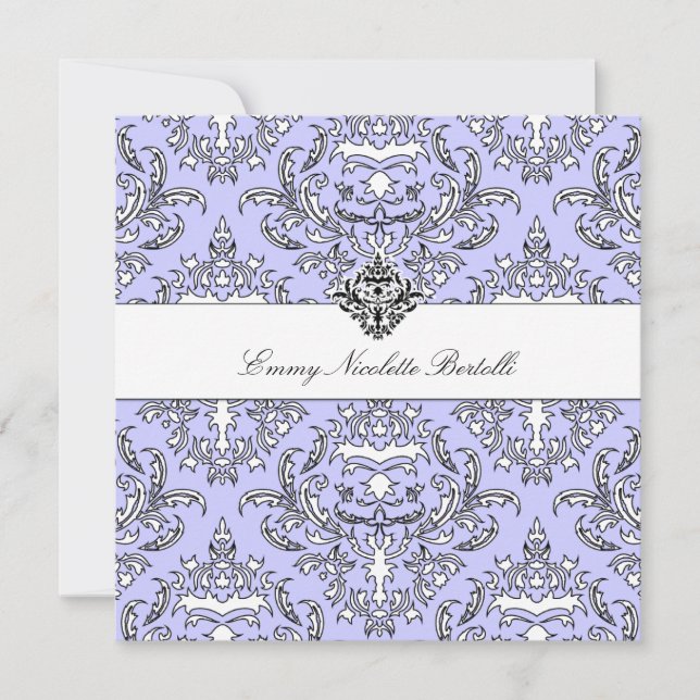 311-Emmy Perry Winkle Damask Invitation (Front)