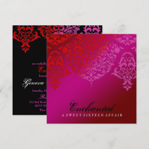 311 Enchanted Mon Cherie Damask Metallic Paper Invitation