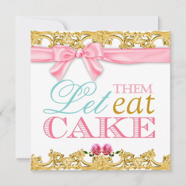 311 Engagement Let Them Eat Cake Invitation (Front)