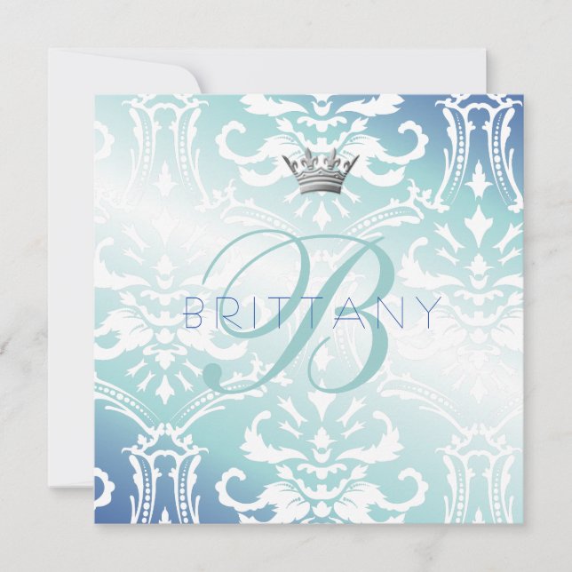311 Enticingly Aqua Teal Invite (Front)