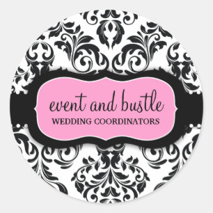 311 Event & Bustle White Damask Classic Round Sticker