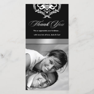 311-Exquisite Damask Thank You Silver Card