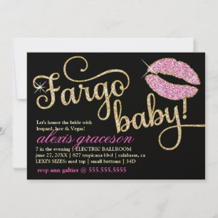 311 Fargo Baby Glitzy Kiss Metallic Invitation