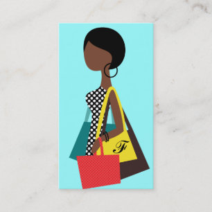 311 Fashionista Shopping Bags African American Business Card