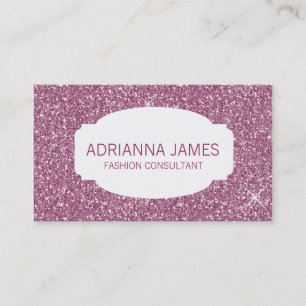 311 Faux Pink Sparkle Glitter Business Card