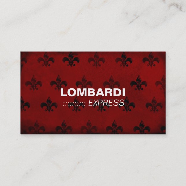 311-FLEUR DE GRUNGE RED BUSINESS CARD (Front)