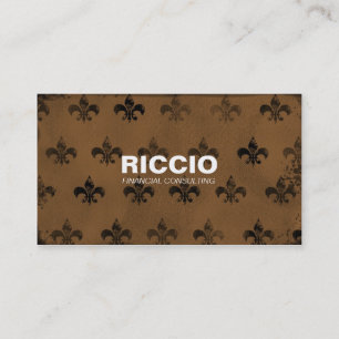311-FLEUR DE GRUNGE TAN BUSINESS CARD