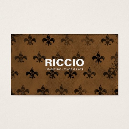 311-FLEUR DE GRUNGE TAN BUSINESS CARD