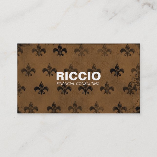 311-FLEUR DE GRUNGE TAN BUSINESS CARD (Front)