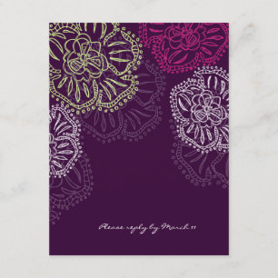 311-Floral Flatter RSVP Card Purple