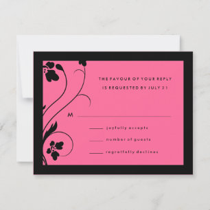 311-Floral High-Rise RSVP   Hot Pink Baby Card