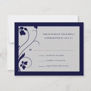 311-Floral High-Rise RSVP   Midnight Blue & Grey Card