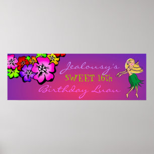 311-Flower Shower Birthday Banner   Sunset Poster