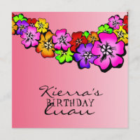 311-Flower Shower Lei Invitation | Passion Pink