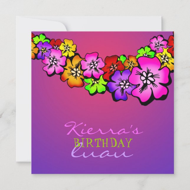 311 Flower Shower Lei Invitation | Sunset (Front)