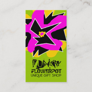 311-FUNKY FLOWER   GREEN BUSINESS CARD
