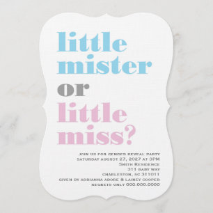 311 Gender Reveal Little Mister Little Miss Invitation
