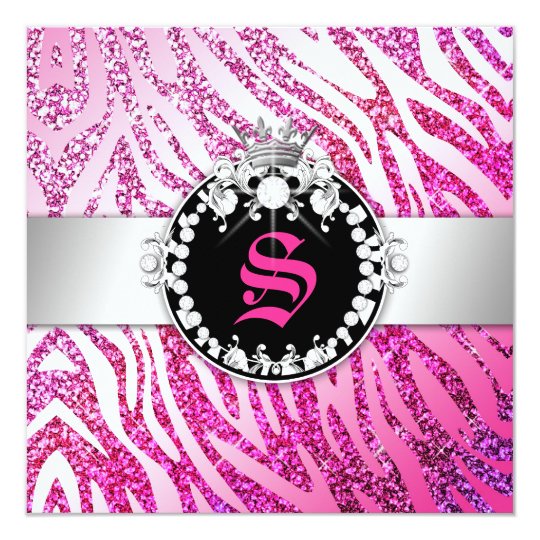 311 Glitter Queen Zebra Pink & Purple (Any Age) Card