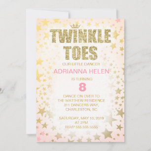 311 Glitter Twinkle Toes Dancer Invitation