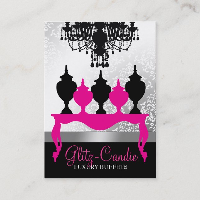 311 Glitzie Candie Pink Table Business Card (Front)