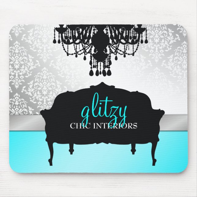 311 Glitzy Chic Boutique Turquoise Mouse Mat (Front)