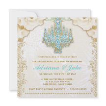 311 Glitzy Vintage Blue Chandelier Metallic