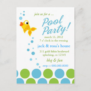 311 GOLD FINZ POOL PARTY INVITATION POSTCARD