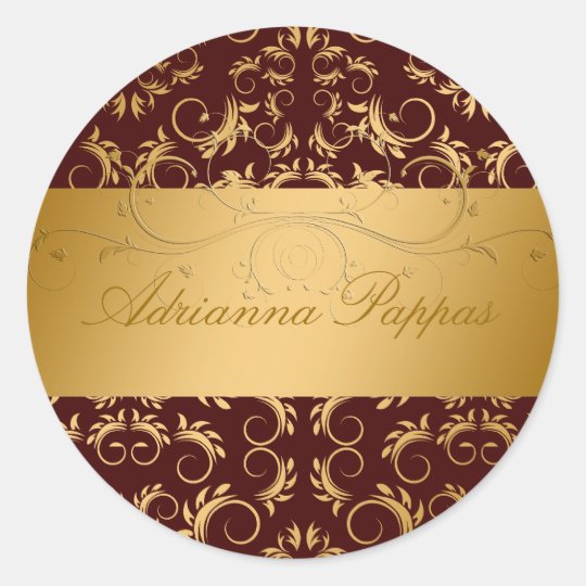 311-Golden Divine Chocolate Classic Round Sticker