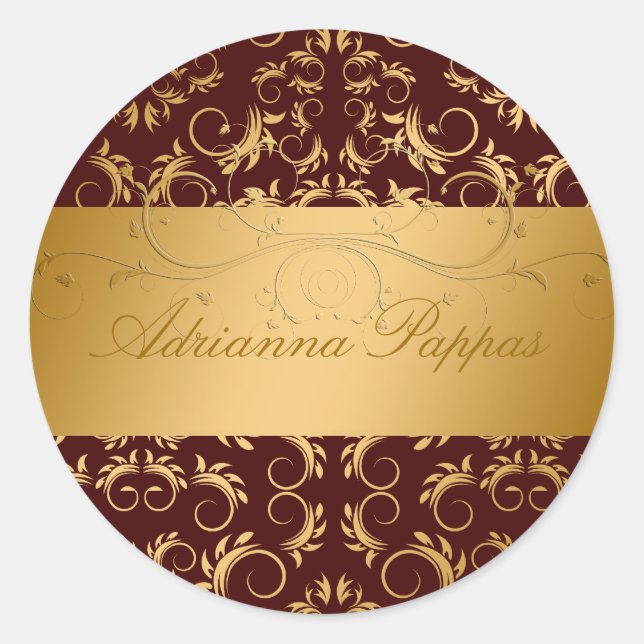 311-Golden Divine Chocolate Classic Round Sticker (Front)