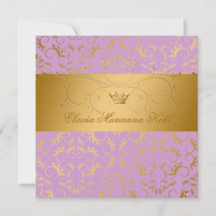 311-Golden diVine Lavender Brulee Sweet 16 Invitation