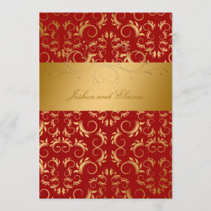 311-Golden diVine Sweet Cherry Red Invitation