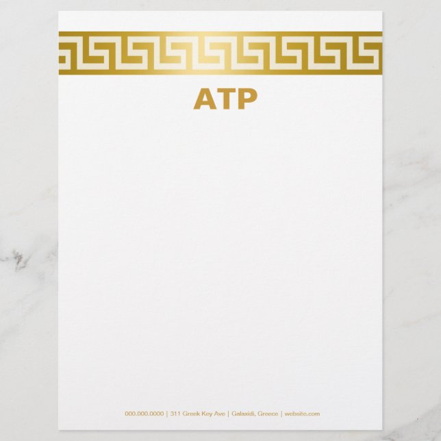 311-Golden Greek Key Custom Letterhead (Front)