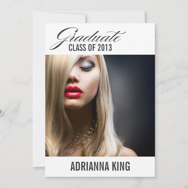 311 Graduate Announcement Charcoal Grey Text (Front)