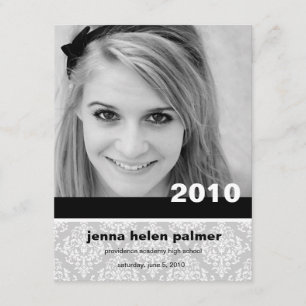 311-Graduation Damask Announcement Invitation