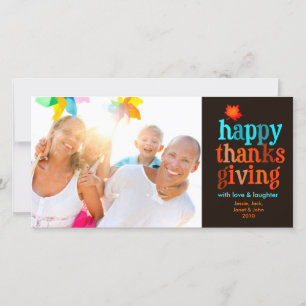 311-Happy Thanksgiving Photo Card Blue