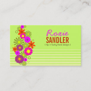 311 HIP N' FUNKY FLOWERS LIME BUSINESS CARD
