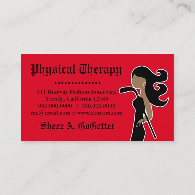 311 Hockey Fashionista Bling Red Zebra Business Card (Back)
