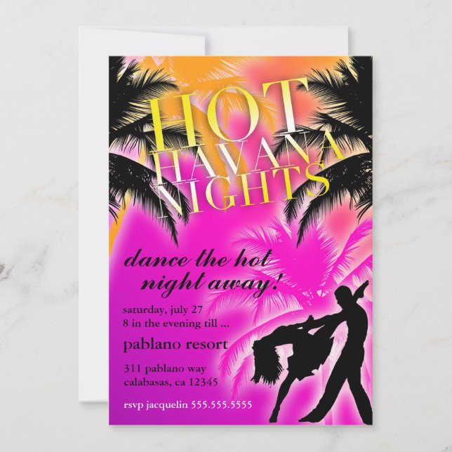 311 Hot Havana Nights Purple Black Invite (Front)