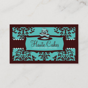 311 Icing on the Cake 3 Tier Turquoise and Brown Business Card