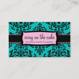 311 Icing on the Cake Aqua Pink Business Card